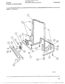 Tappan  24" Built-in Dishwasher Diagram and Parts List for 61-1014-00  Frigidaire Dishwasher