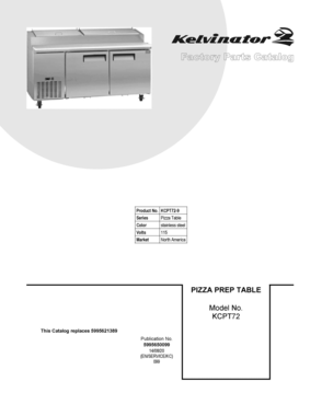 01 - COVER SHEET Diagram and Parts List for KCPT729  Frigidaire Miscellaneous