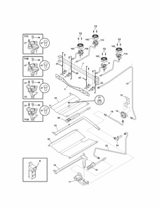 Burner Diagram and Parts List for 79072302012  Kenmore Range