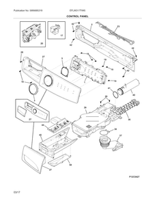 Control Panel Diagram and Parts List for EFLW317TIW0  Electrolux Washer