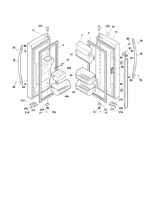 Fresh Food Doors Diagram and Parts List for FGHB2846LF3  Frigidaire Refrigerator