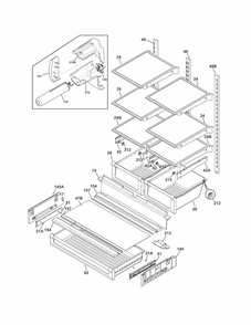 Shelves Diagram and Parts List for FGUN2642LE8  Frigidaire Refrigerator