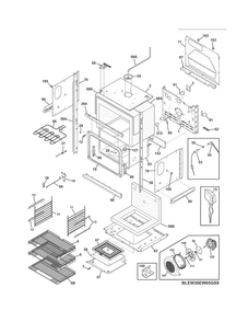 Lower Oven Diagram and Parts List for EW30EW6CGS9  Electrolux Wall Oven
