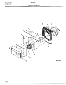Air Handling Parts Diagram and Parts List for 5177004A  Frigidaire Air Conditioner