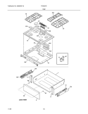 TOP / DRAWER Diagram and Parts List for FGS367ECB  Frigidaire Range