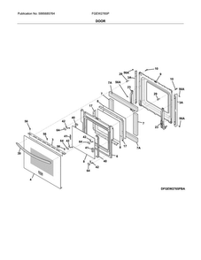 Door Diagram and Parts List for FGEW2765PWE  Frigidaire Wall Oven