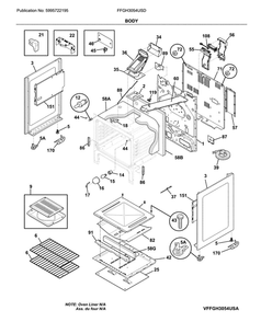 Body Diagram and Parts List for FFGH3054USD  Frigidaire Range