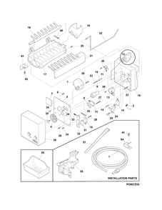Ice Maker Diagram and Parts List for FGFU19F6QFA  Frigidaire Freezer