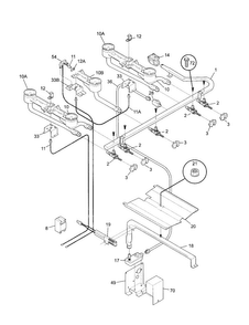 Burner Diagram and Parts List for TGF605WFW6  Tappan Range