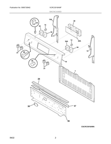 Backguard Diagram and Parts List for VCRC3016AWF  Frigidaire Range