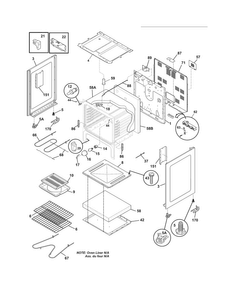 Body Diagram and Parts List for FFEF3015ZWA  Frigidaire Range