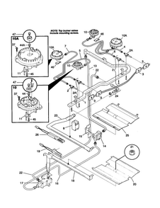 Burner Diagram and Parts List for TGF375BHBB  Tappan Range