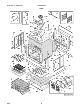 03 - BODY Diagram and Parts List for EW30EW55PSE  Frigidaire Wall Oven