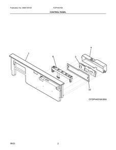 Control Panel Diagram and Parts List for FDPH4316AB0A  Frigidaire Dishwasher