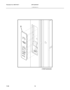 Controls Diagram and Parts List for ERFG2393AS7  Frigidaire Refrigerator