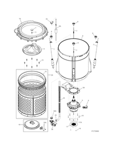 Motor/tub Diagram and Parts List for 41761723510  Kenmore Washer Dryer Combo