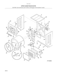 Upper Cabinet/drum Heater Diagram and Parts List for 41771722511  Kenmore Washer Dryer Combo