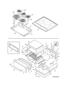 Top/drawer Diagram and Parts List for EW30ES80RSA  Electrolux Range