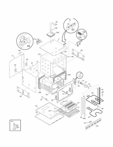 Body Diagram and Parts List for 79040453802  Kenmore Wall Oven