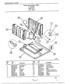 Room Air Conditioner Page 5 Diagram and Parts List for 5144000B  Frigidaire Air Conditioner