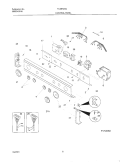 CONTROL PANEL Diagram and Parts List for FLSE72GCTB  Frigidaire Washer Dryer Combo