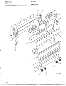 Backguard Diagram and Parts List for 2883-81A  Frigidaire Range