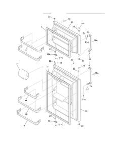 Door Diagram and Parts List for FFHT1513LQ7  Frigidaire Refrigerator
