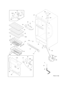 Cabinet Diagram and Parts List for FFFH17F4QTA  Frigidaire Freezer