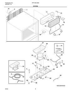 System Diagram and Parts List for FRT18KC3B0  Frigidaire Refrigerator