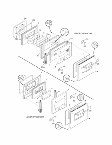 Doors Diagram and Parts List for 79040613802  Kenmore Wall Oven