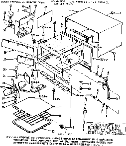 Cabinet Parts Diagram and Parts List for 5649998010  Kenmore Microwave