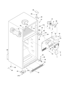 Cabinet Diagram and Parts List for FFHI1817LS8  Frigidaire Refrigerator