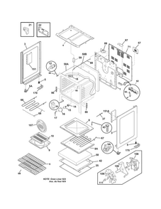 Body Diagram and Parts List for LFEF3016NSA  Frigidaire Range