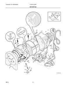Motor/Tub Diagram and Parts List for CFW4701QW0  Frigidaire Washer