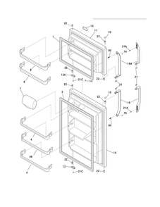 Doors Diagram and Parts List for FFHI2117LS3  Frigidaire Refrigerator