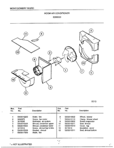Room Air Conditioner Page 5 Diagram and Parts List for 5368000  Frigidaire Air Conditioner