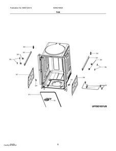 Tub Diagram and Parts List for 404621690A  Frigidaire Refrigerator