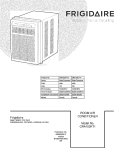 COVER Diagram and Parts List for CRA103KT11  Frigidaire Air Conditioner