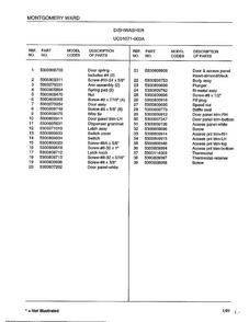 Dishwasher Page 4 Diagram and Parts List for 1071-003A  Frigidaire Dishwasher