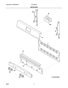 Backguard Diagram and Parts List for FCRG3052ABE  Electrolux Range