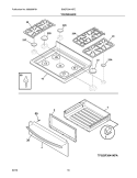 TOP/DRAWER Diagram and Parts List for BGGF3041KFE  Frigidaire Range