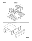 TOP / DRAWER Diagram and Parts List for FGF368CXASA  Frigidaire Range