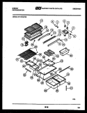 SHELVES AND SUPPORTS Diagram and Parts List for RT17F9WT3E  Gibson Refrigerator