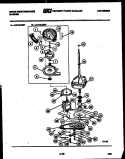 MOTOR, TRANSMISSION AND DRIVE PARTS Diagram and Parts List for LA415LXD1  Frigidaire Washer