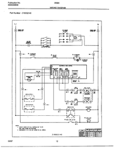Wiring Diagram Diagram and Parts List for 285860C  Frigidaire Range