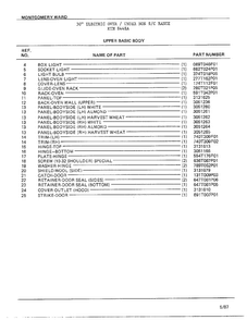 Upper Basic Body Page 2 Diagram and Parts List for 8448A  Frigidaire Range