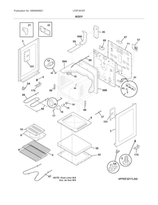 Body Diagram and Parts List for LFEF3018TWA  Frigidaire Range