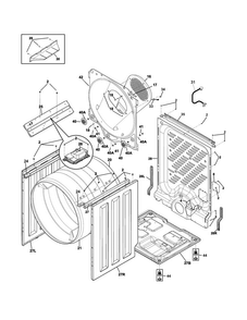 Cabinet/drum Diagram and Parts List for CARE1011MW0  Frigidaire Dryer