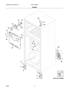 Cabinet Diagram and Parts List for FFHT1814WB3  Frigidaire Refrigerator