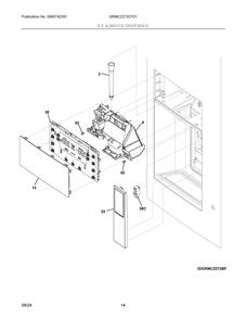Ice And Water Dispenser Diagram and Parts List for GRMC2273CF01  Frigidaire Refrigerator